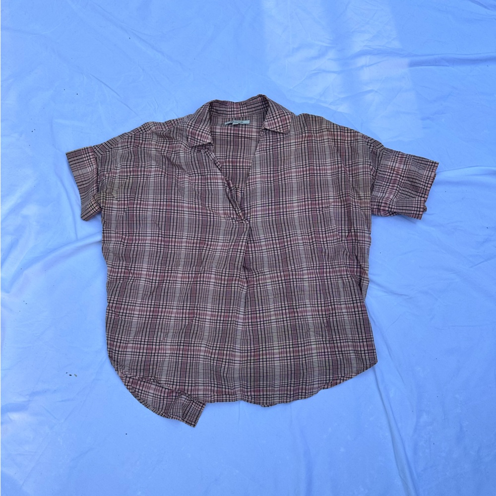 Madewell Pink Plaid Shirt